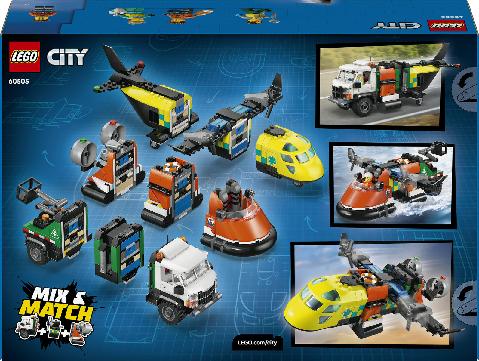 LEGO City Airplane, Service Truck & Hovercraft Remix 60505