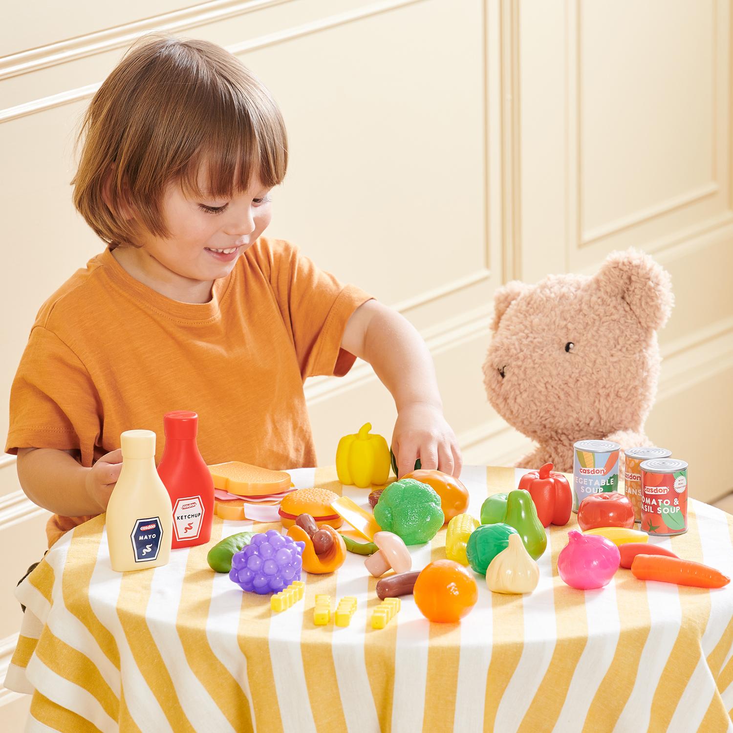 Cadon Play Food Set Kids Pretend Play Kitchen Toy