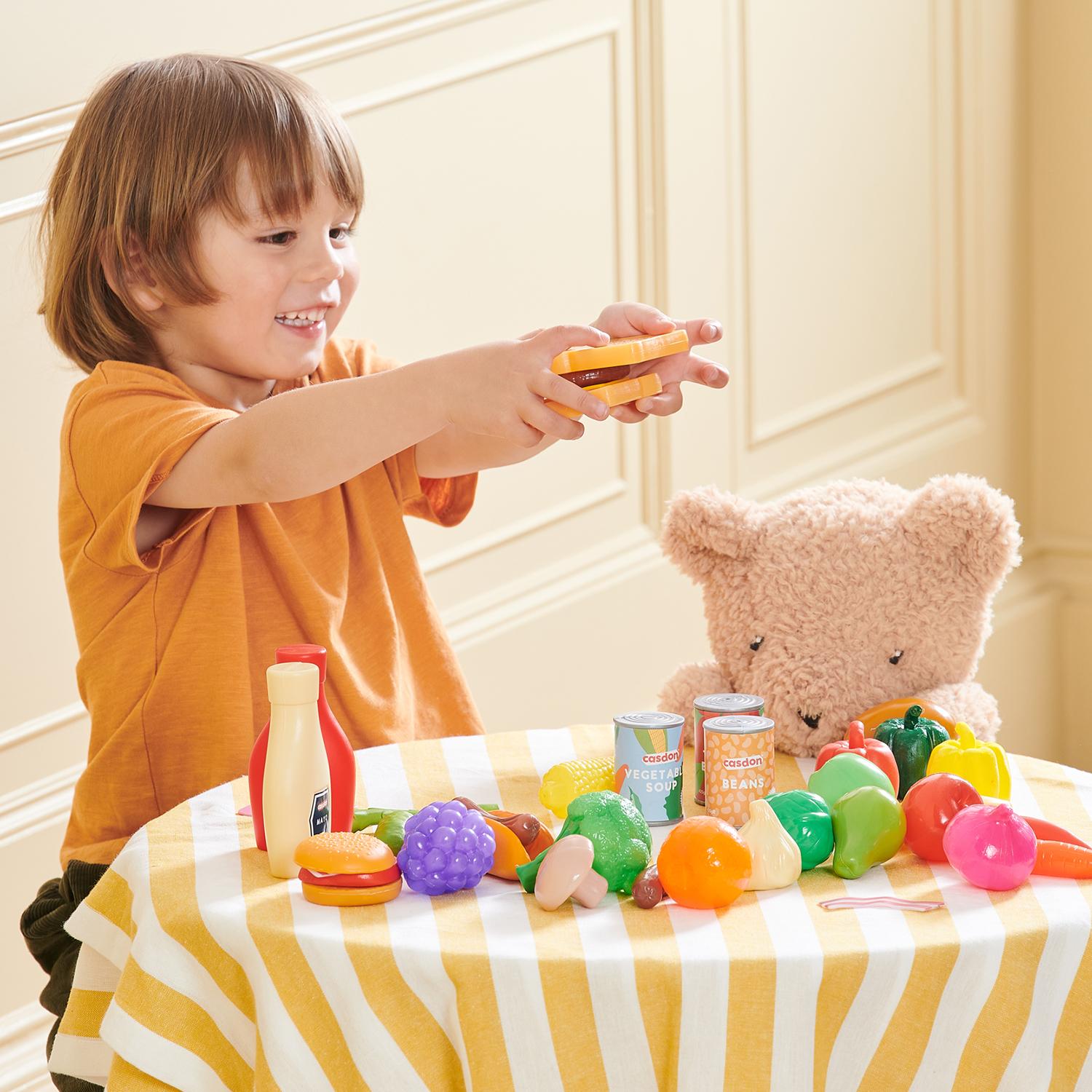 Cadon Play Food Set Kids Pretend Play Kitchen Toy
