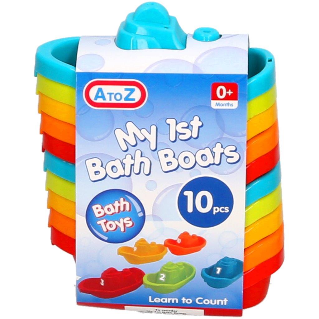 10pc Bath Boats With Numbers