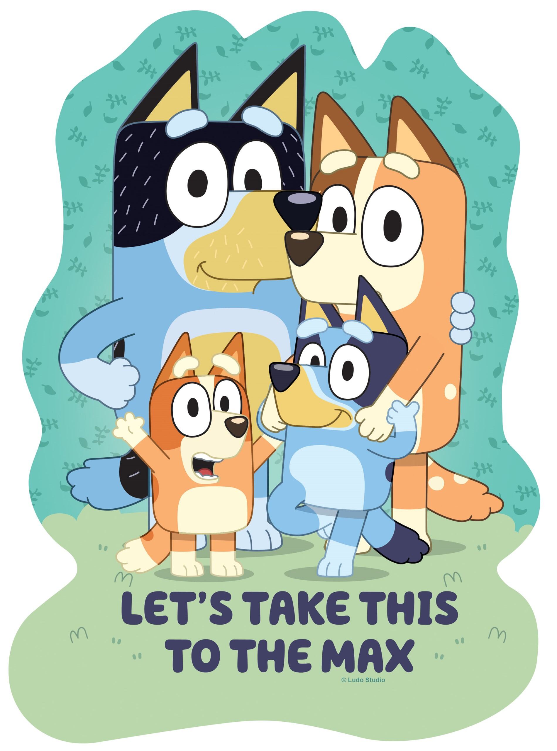 Bluey, 4x Large Shaped Puzzles