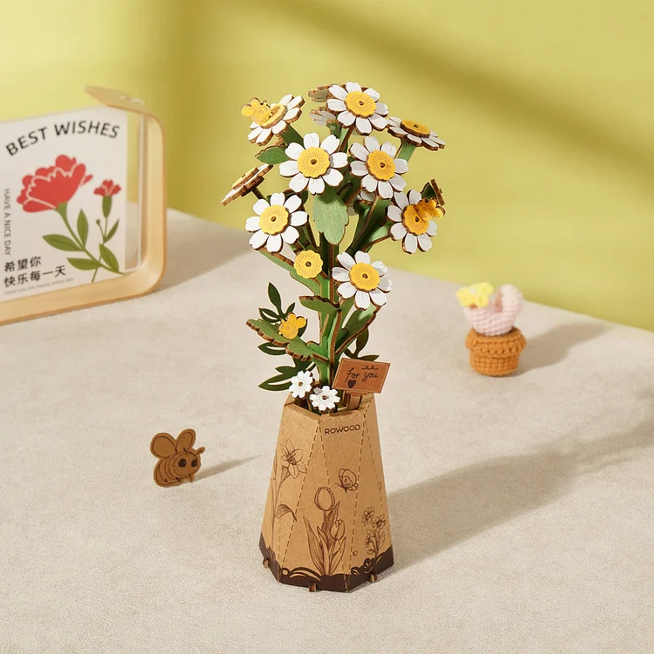 Rowood Chamomile Wooden Flower Model Kit