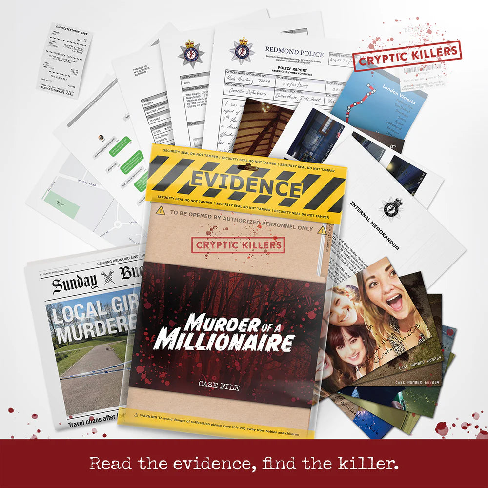 Cryptic Killers Murder of a Millionaire Murder Mystery Game