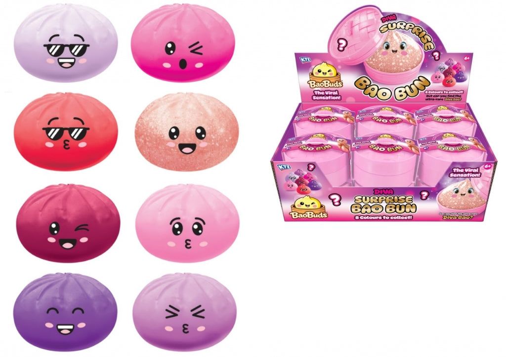 Diva Squishy Bao Buns In Dumpling Case 8.5cm