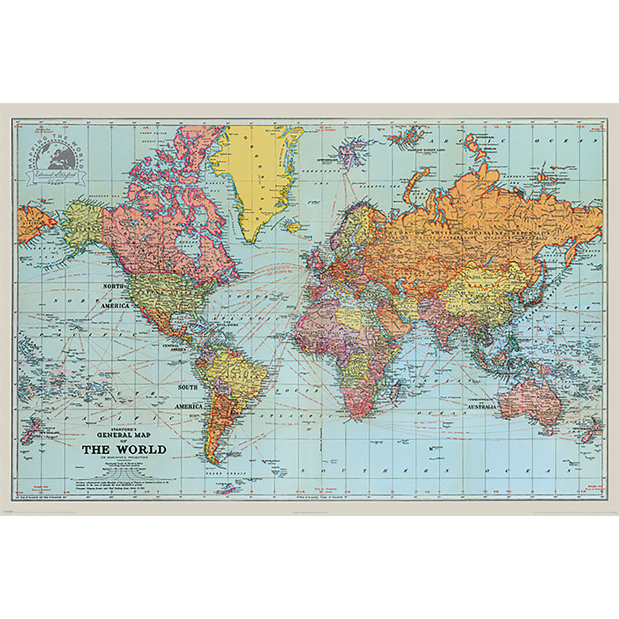 Stanfords General Map Of The World (Colour) Maxi Poster