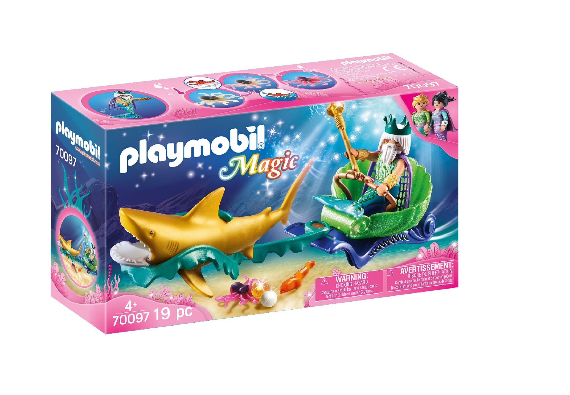 Playmobil 70097 Magic Mermaids Sea King with Shark-Drawn Carriage