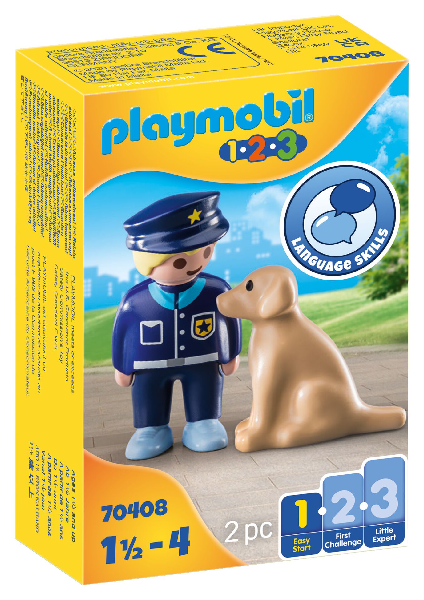 Playmobil 70408 1.2.3 Police Officer with Dog