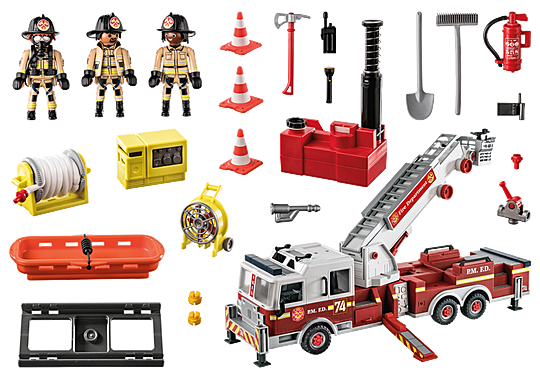 Playmobil 70935 Rescue Vehicles Fire Engine with Tower Ladder