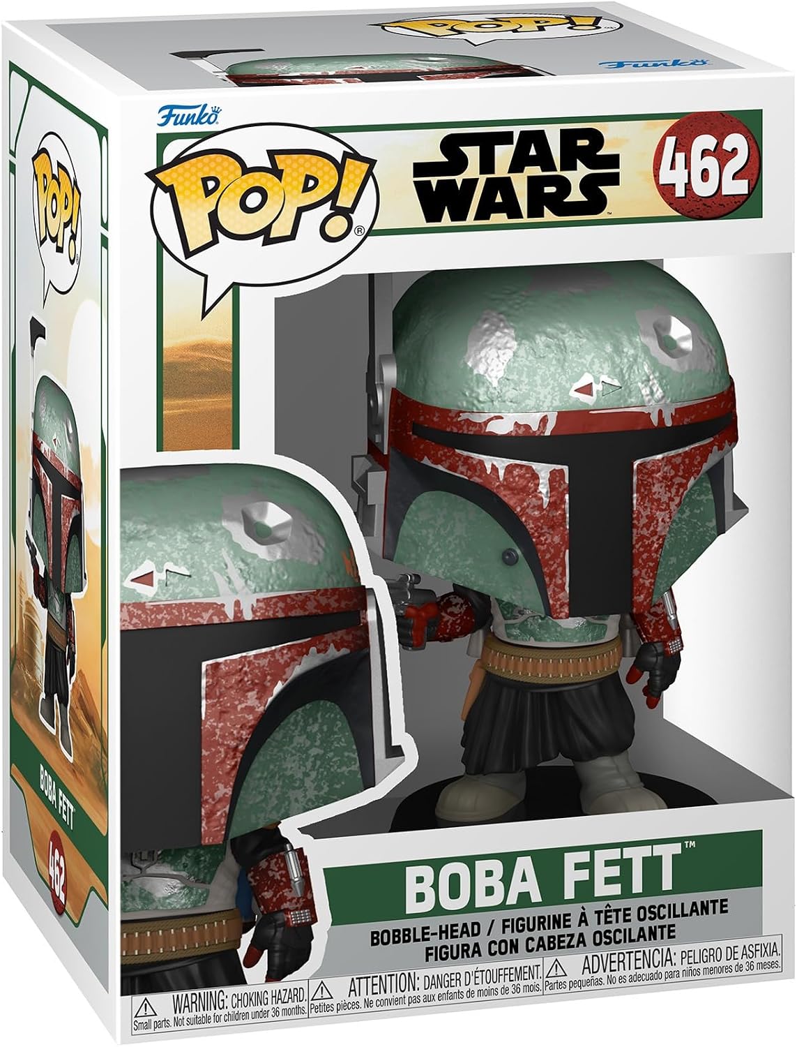 Funko Pop! Star Wars The Mandalorian Boba Fett Vinyl Figure & T-Shirt – Medium