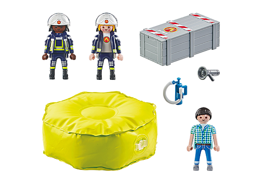PLAYMOBIL 71465 Action Heroes Firefighters with Air Pillow