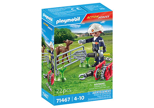PLAYMOBIL 71467 Action Heroes Firefighting Mission Animal Rescue