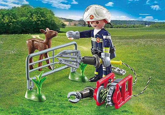 PLAYMOBIL 71467 Action Heroes Firefighting Mission Animal Rescue