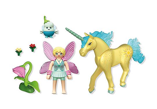Playmobil 71842 Collectible Unicorn Sunshine Blossom with Fairy