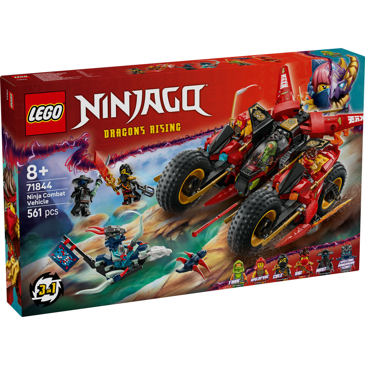 LEGO NINJAGO Ninja Combat Vehicle 3-in-1 Toy Building Set 71844