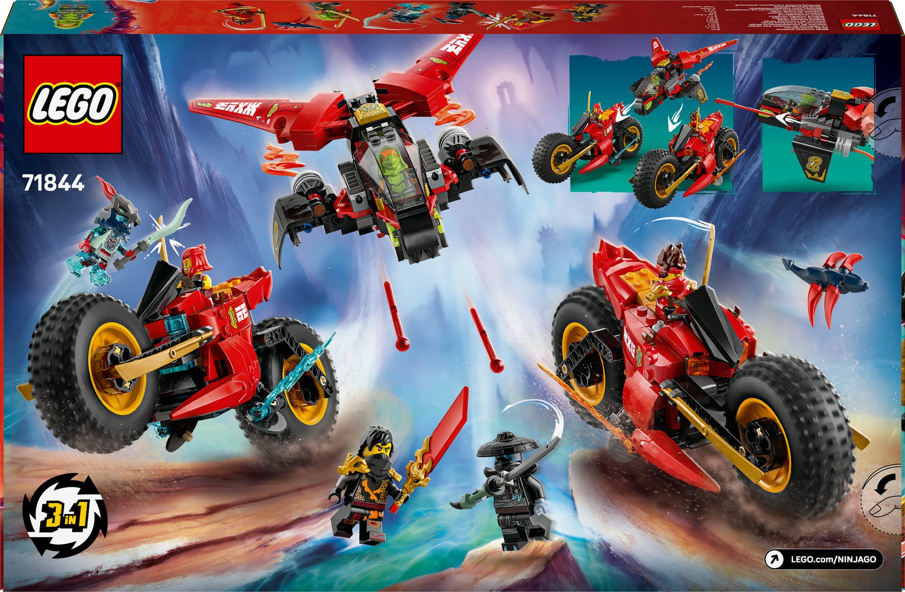 LEGO NINJAGO Ninja Combat Vehicle 3-in-1 Toy Building Set 71844