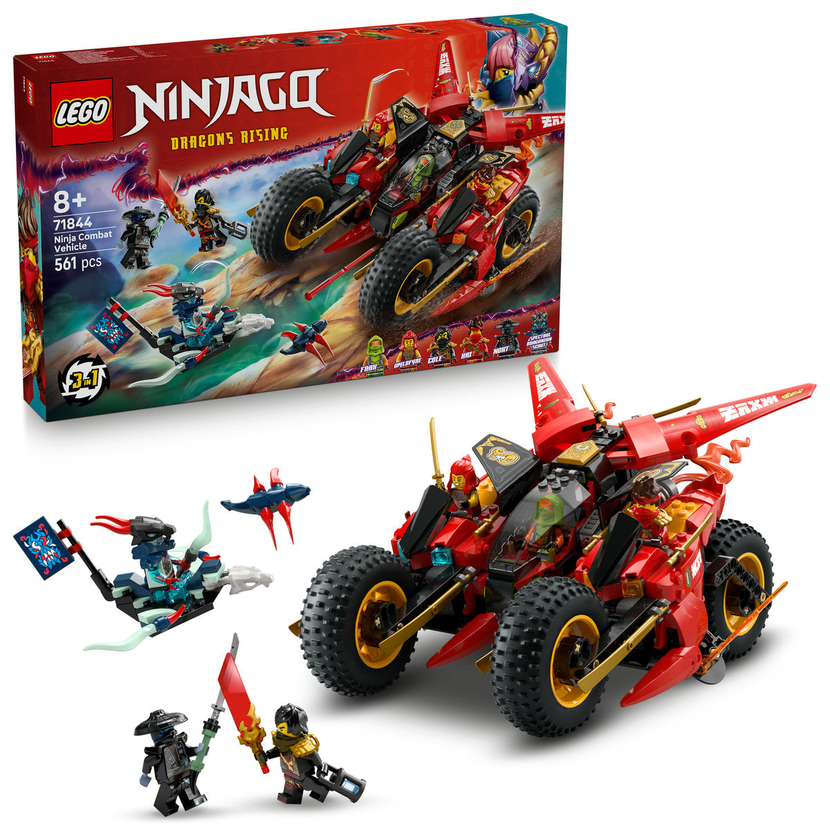 LEGO NINJAGO Ninja Combat Vehicle 3-in-1 Toy Building Set 71844