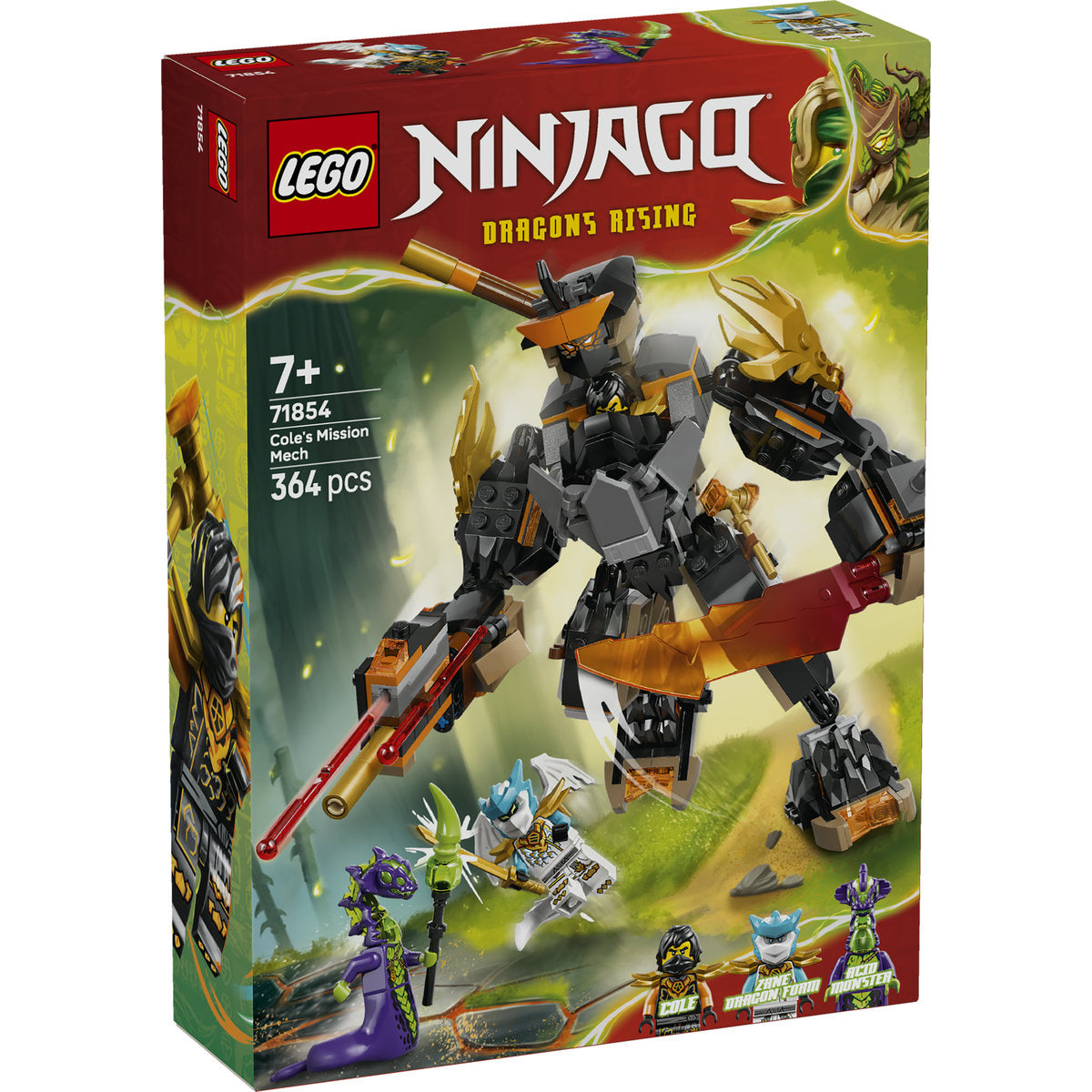 LEGO NINJAGO Cole’s Mission Mech & Dragon Zane 71854