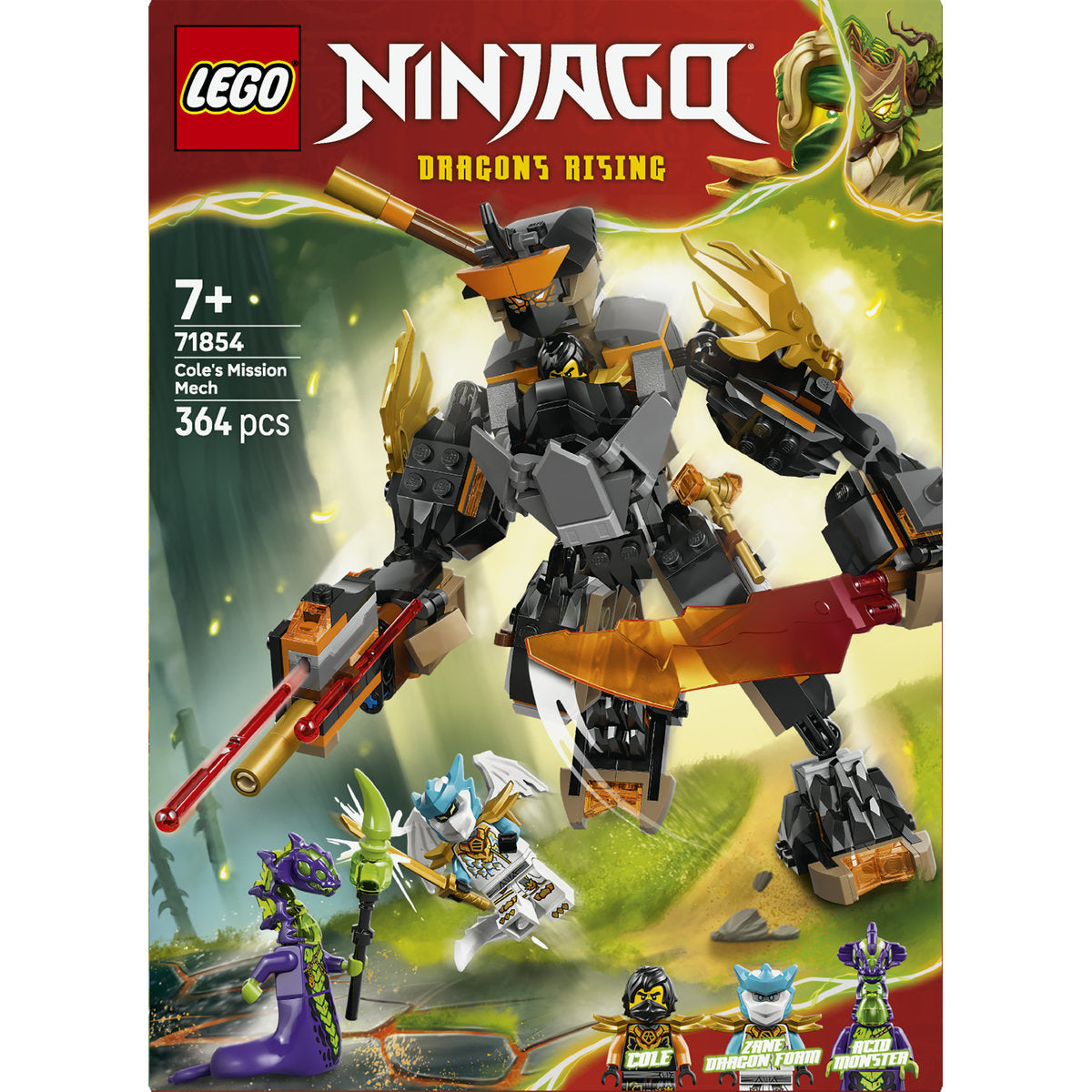 LEGO NINJAGO Cole’s Mission Mech & Dragon Zane 71854
