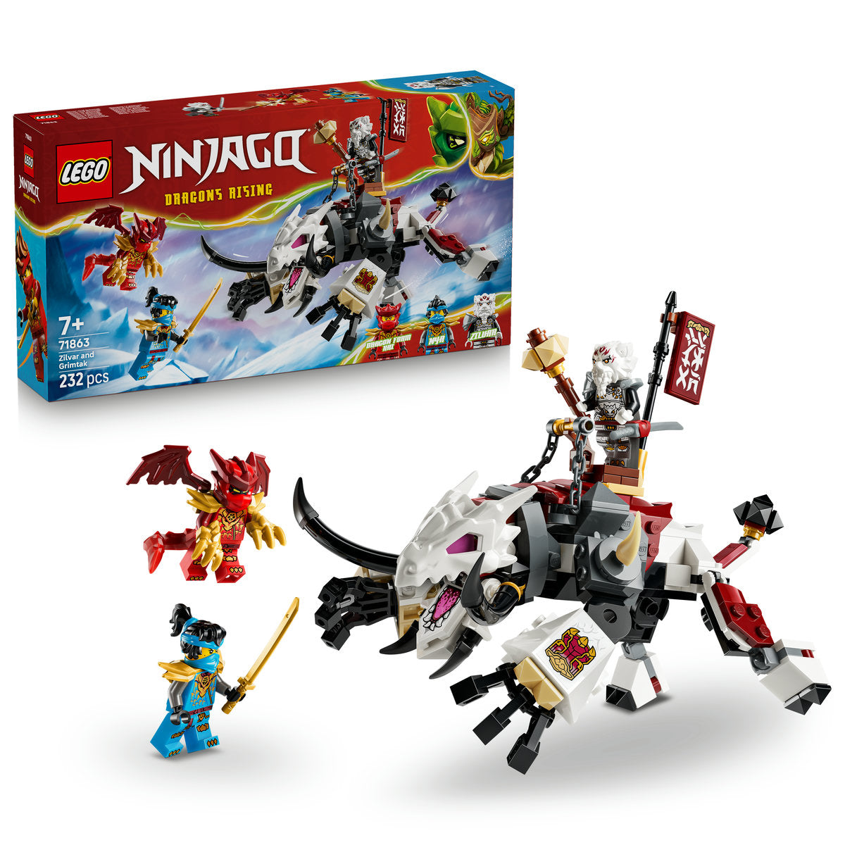 LEGO NINJAGO Zlvar and Grimtak Dragon Beast Building Set 71863