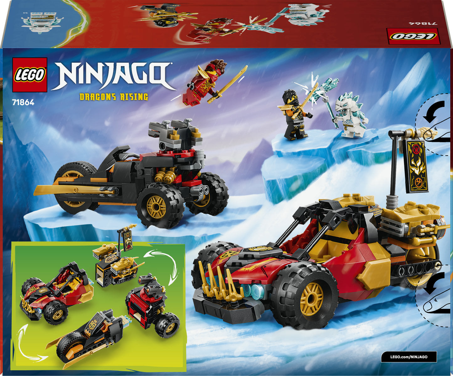 LEGO NINJAGO Kai and Cole's Combiner Vehicle Building Set 71864