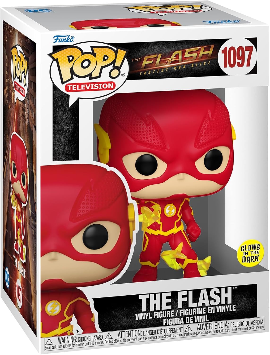 Funko POP! Tees: DC The Flash Glow-in-the-Dark Vinyl Figure & T-Shirt – Small