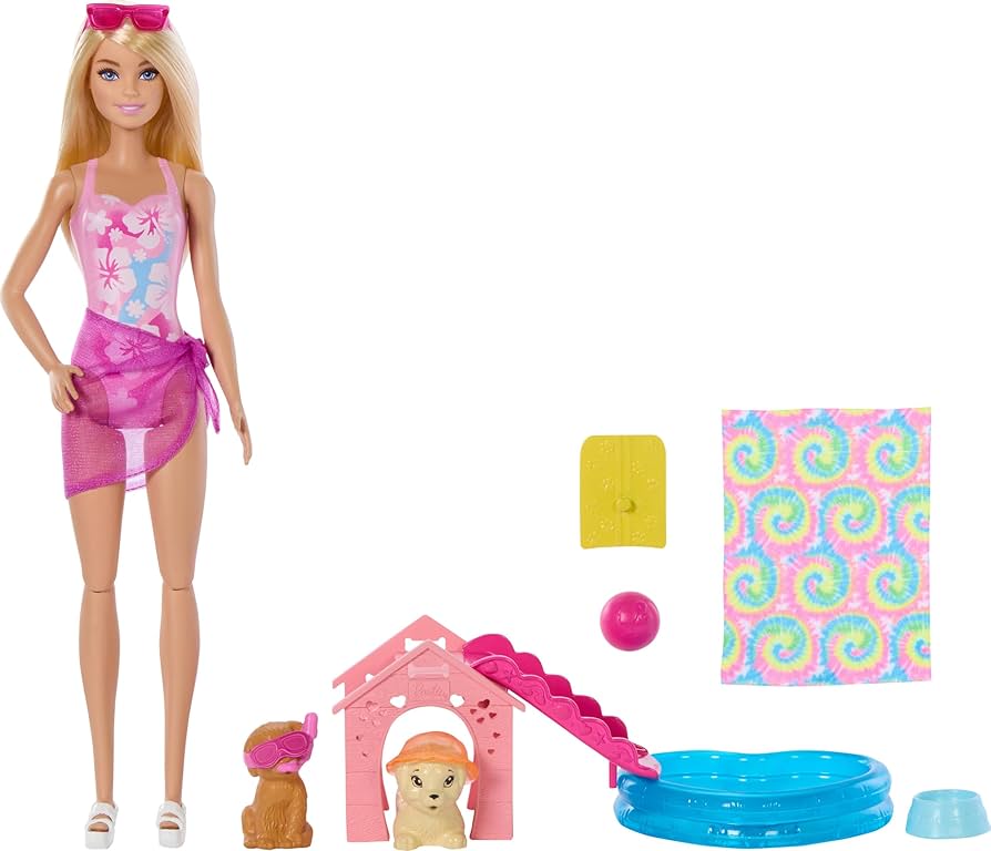 Barbie Puppy Pool Party Playset