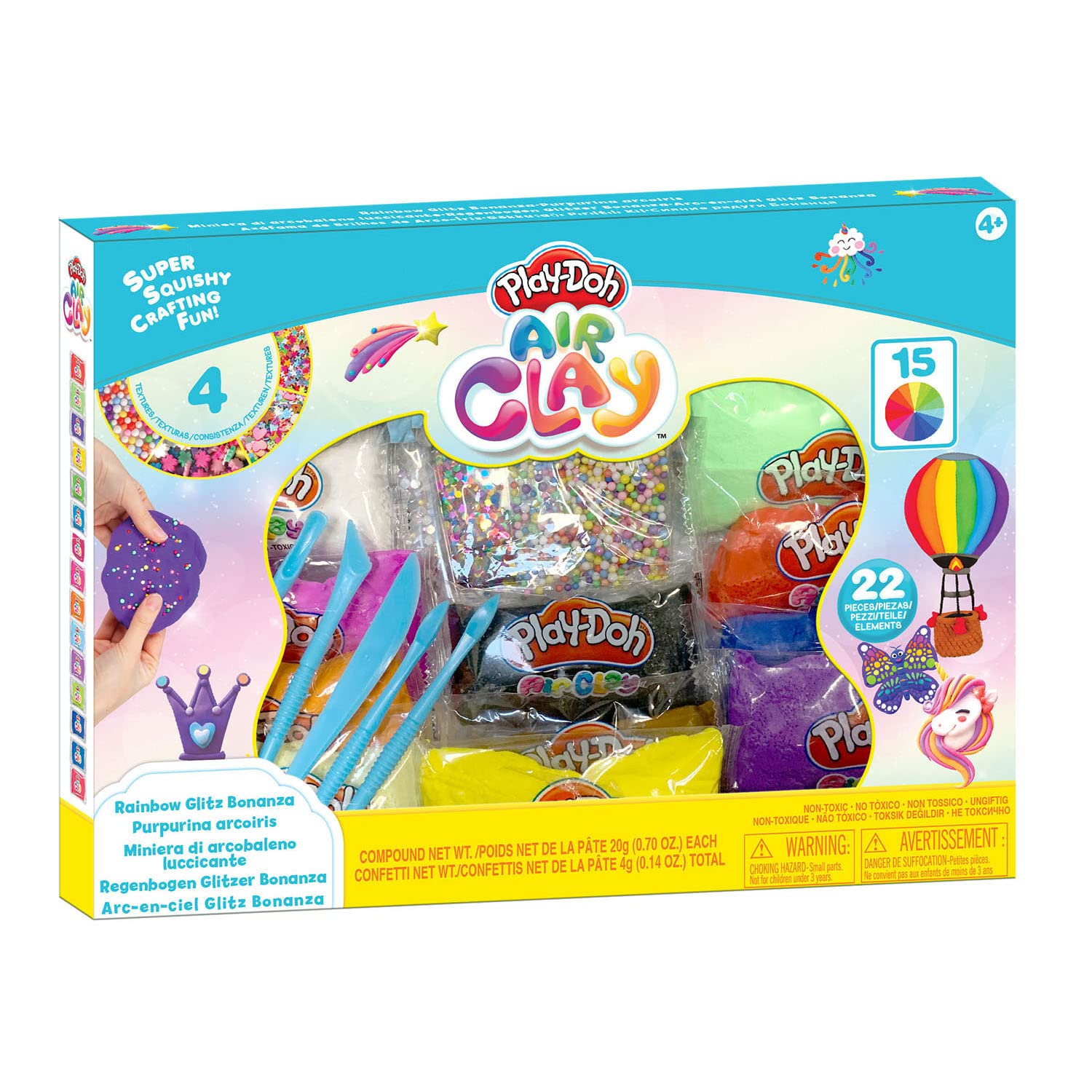 Play Doh Air Clay Rainbow Glitz Bonanza