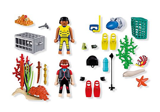 Playmobil 72078 Police Diver with Treasure