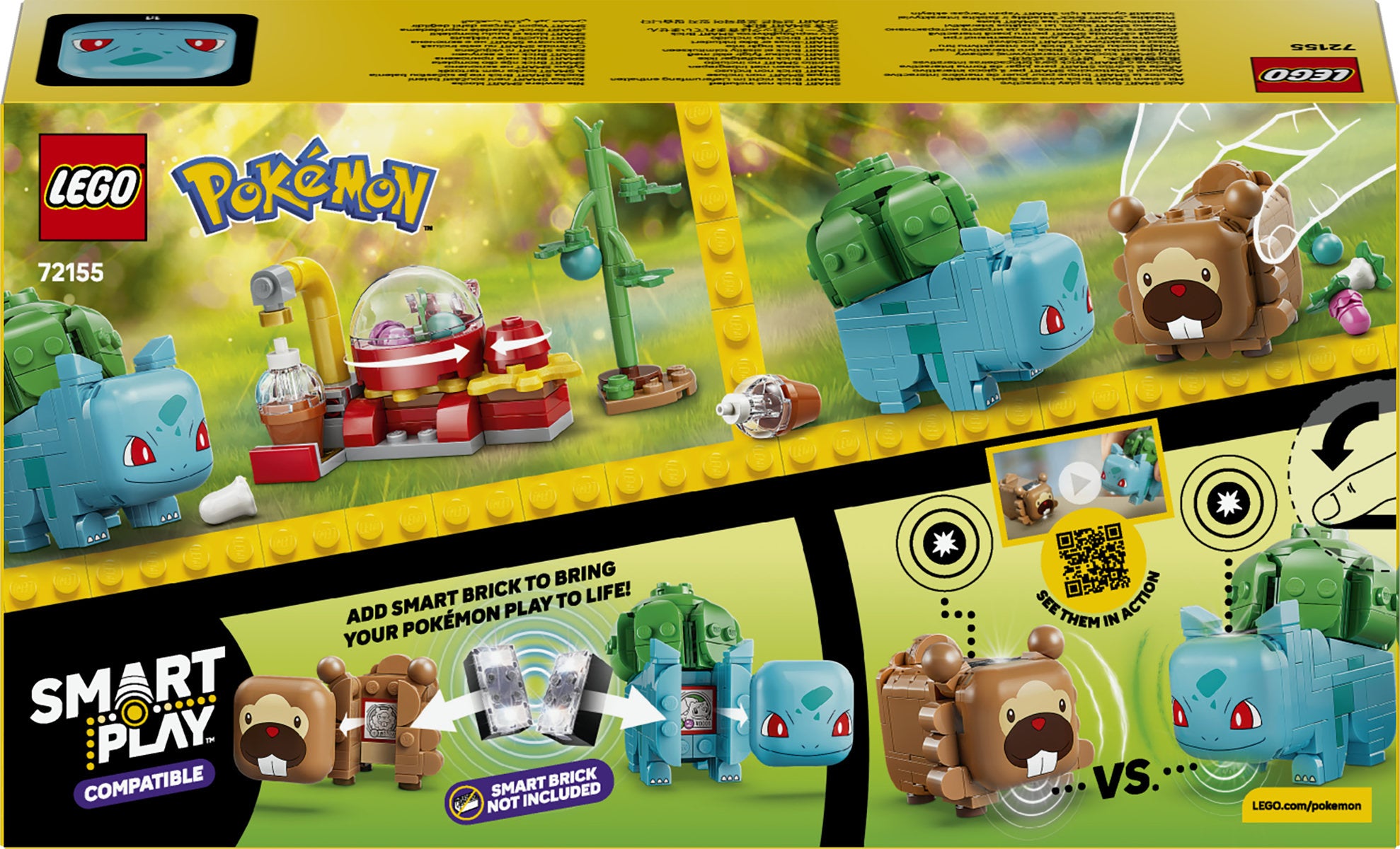 LEGO Pokémon SMART Play Berry Bash with Bulbasaur and Bidoof Building Set 72155