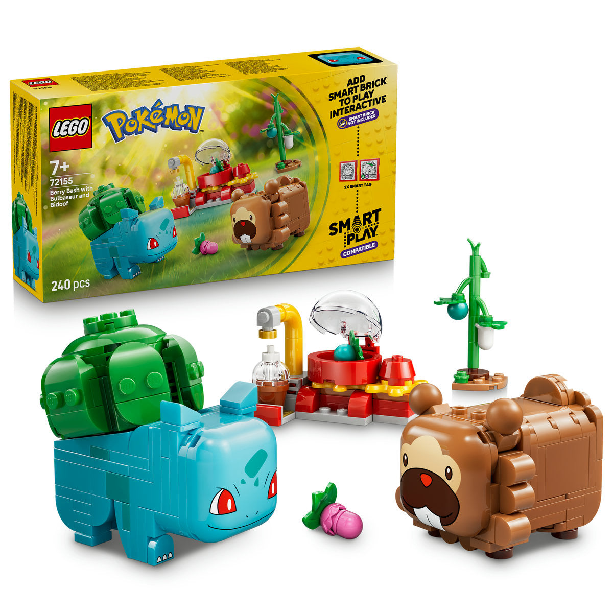 LEGO Pokémon SMART Play Berry Bash with Bulbasaur and Bidoof Building Set 72155