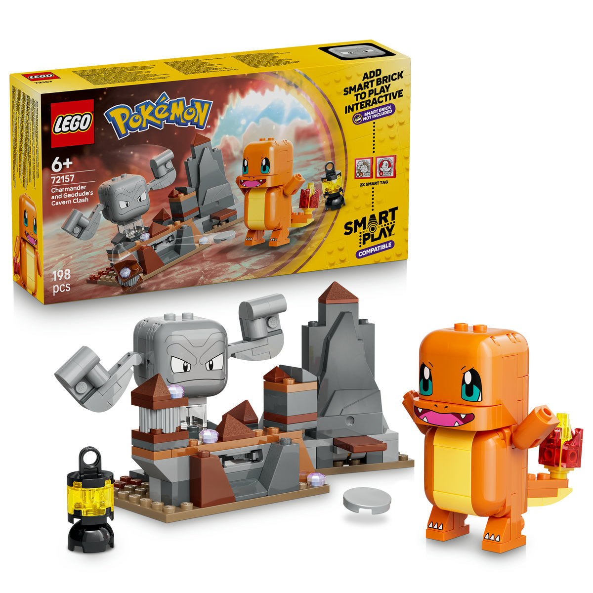 LEGO Pokémon SMART Play Charmander and Geodude's Cavern Clash Building Set 72157