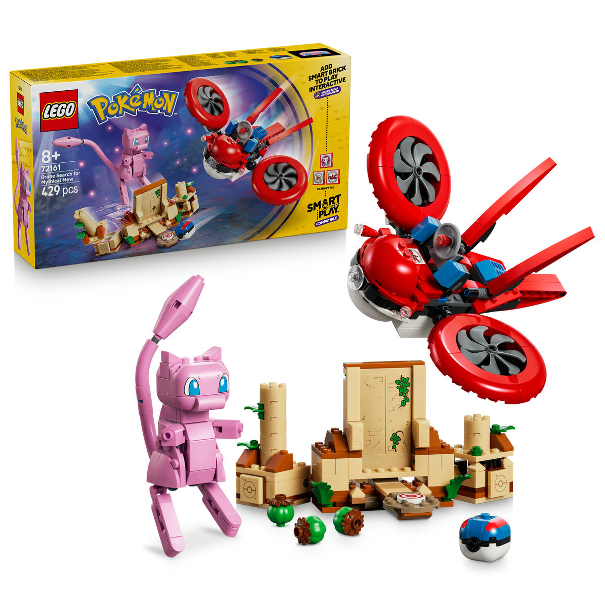 LEGO Pokémon SMART Play Drone Search for Mythical Mew Building Set 72161