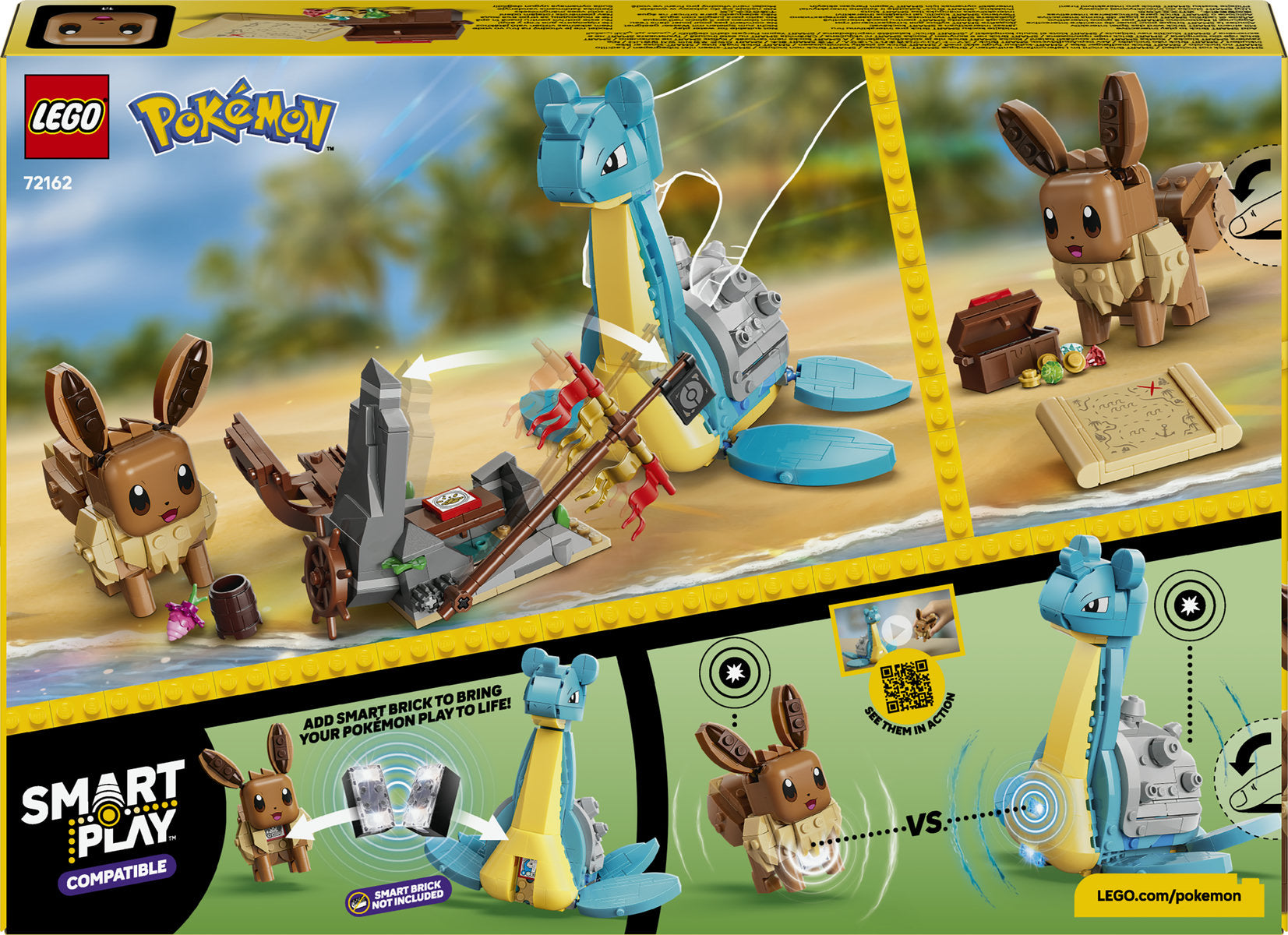 LEGO Pokémon SMART Play Eevee and Lapras's Treasure Hunt Building Set 72162