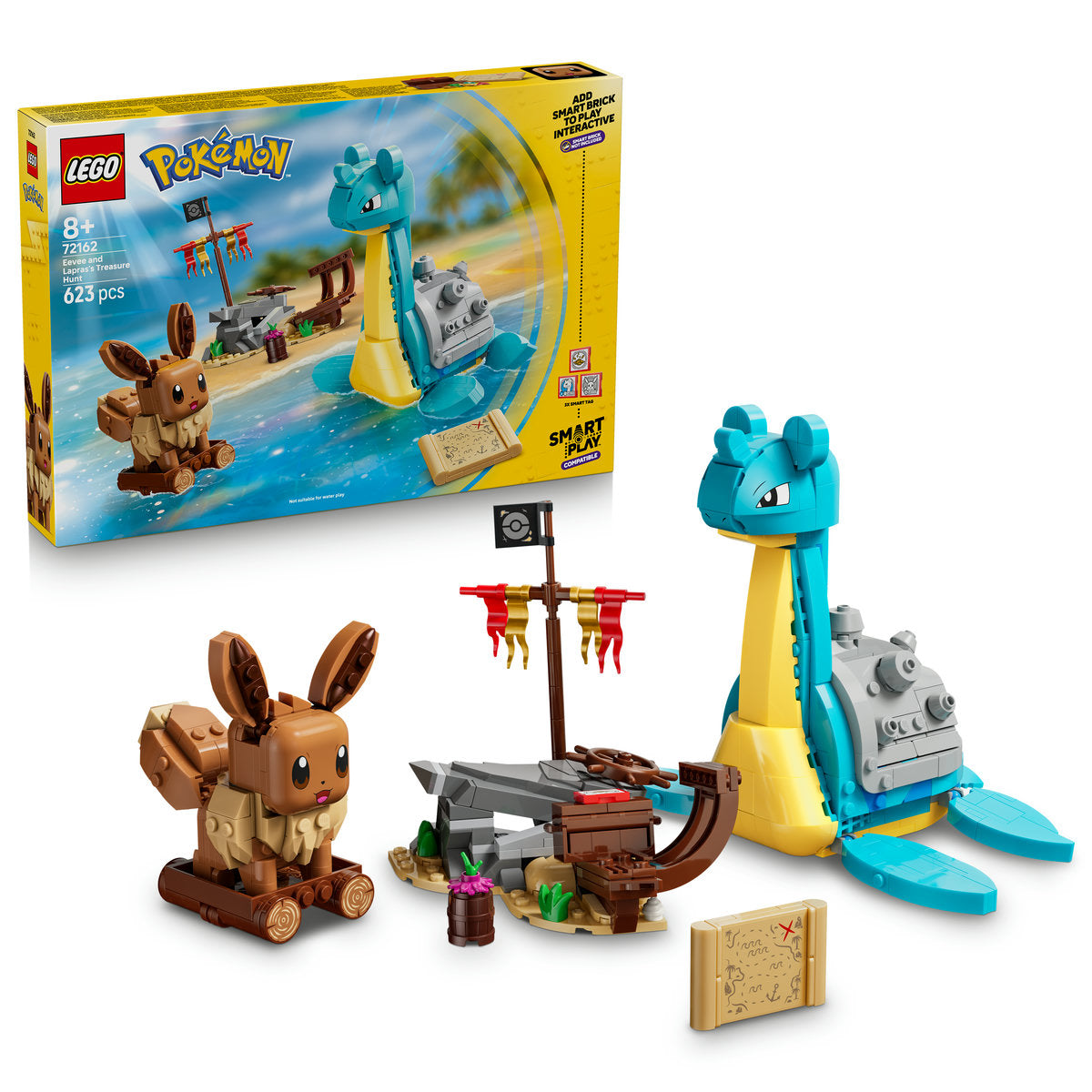 LEGO Pokémon SMART Play Eevee and Lapras's Treasure Hunt Building Set 72162