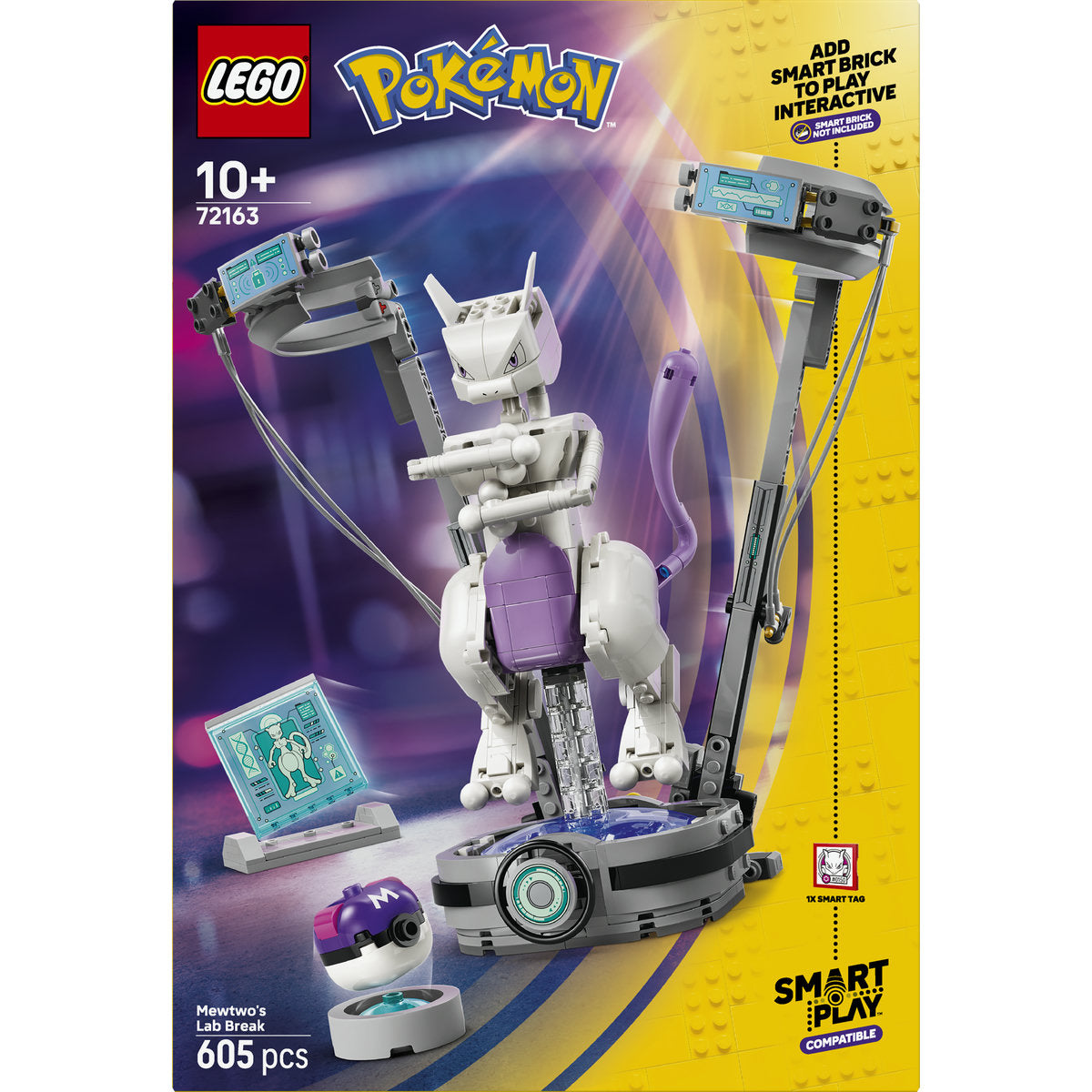 LEGO Pokémon SMART Play Mewtwo's Lab Break Building Set 72163