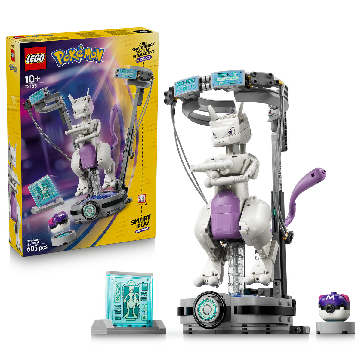 LEGO Pokémon SMART Play Mewtwo's Lab Break Building Set 72163