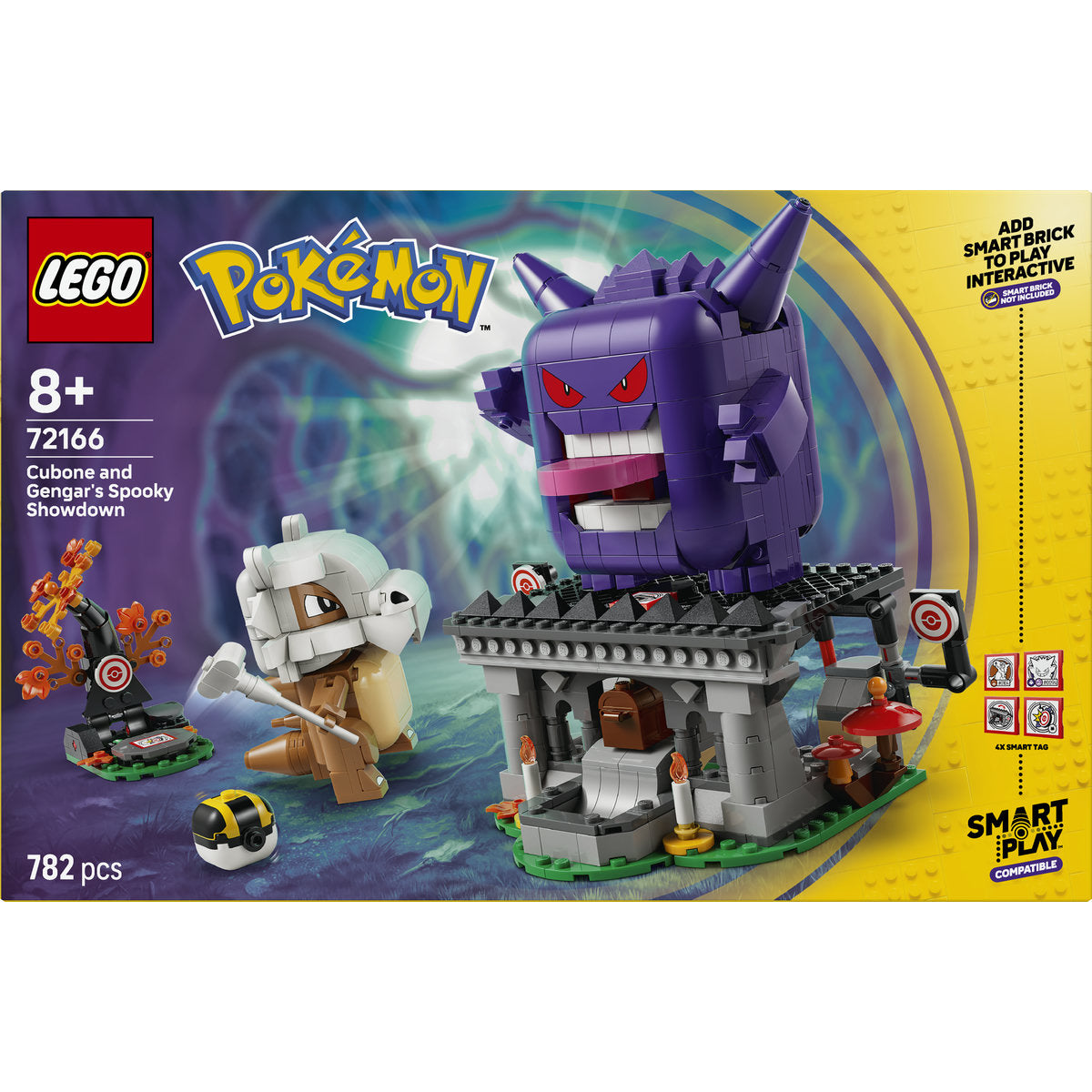 LEGO Pokémon SMART Play Cubone and Gengar's Spooky Showdown Building Set 72166