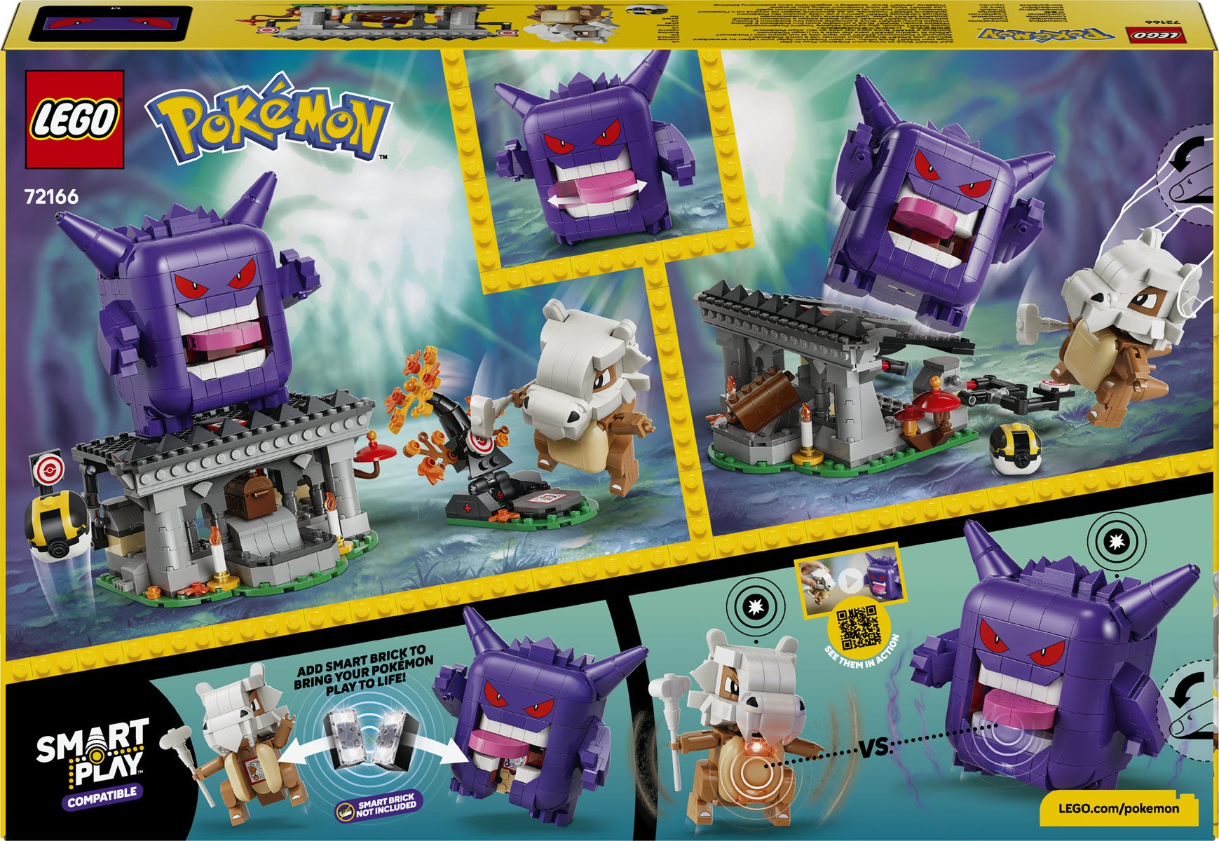 LEGO Pokémon SMART Play Cubone and Gengar's Spooky Showdown Building Set 72166