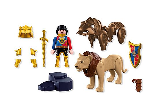 PLAYMOBIL 72212 Lion with Golden Knight Figure Set