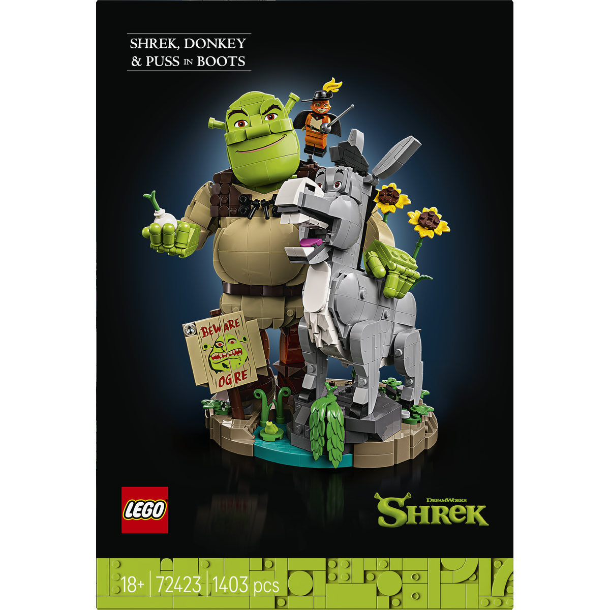 LEGO Shrek Shrek, Donkey & Puss in Boots Building Set 72423