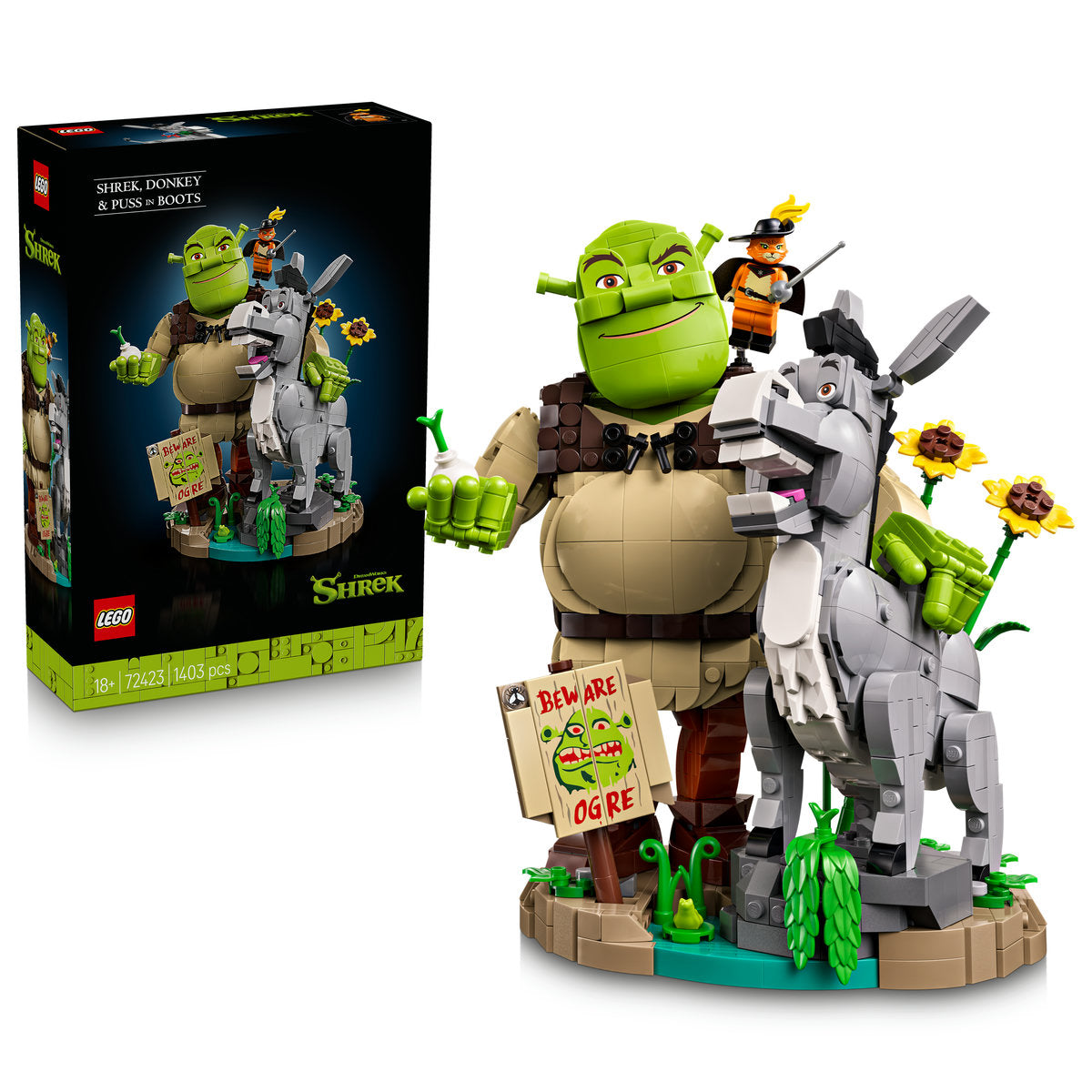 LEGO Shrek Shrek, Donkey & Puss in Boots Building Set 72423