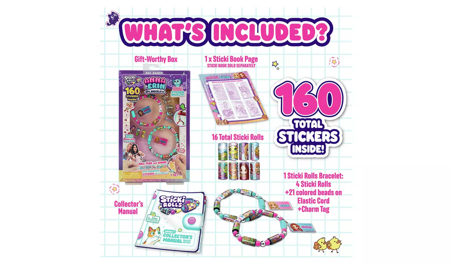 Sticki Rolls Anna & Erin BFF Pack