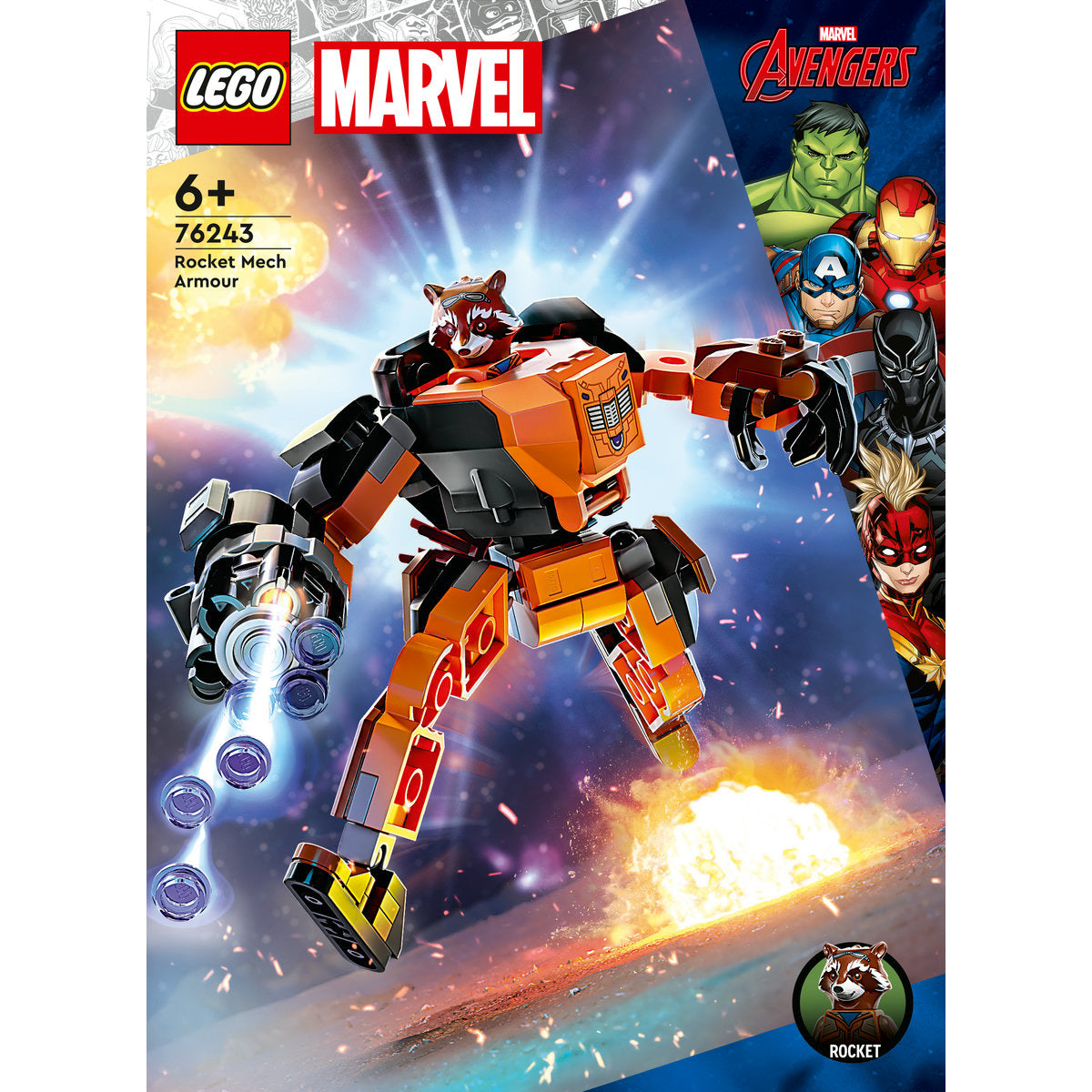 LEGO Marvel Rocket Mech Armour Building Toy 76243