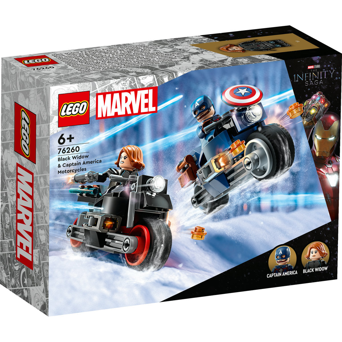 LEGO Marvel Black Widow & Captain America Motorcycles 76260