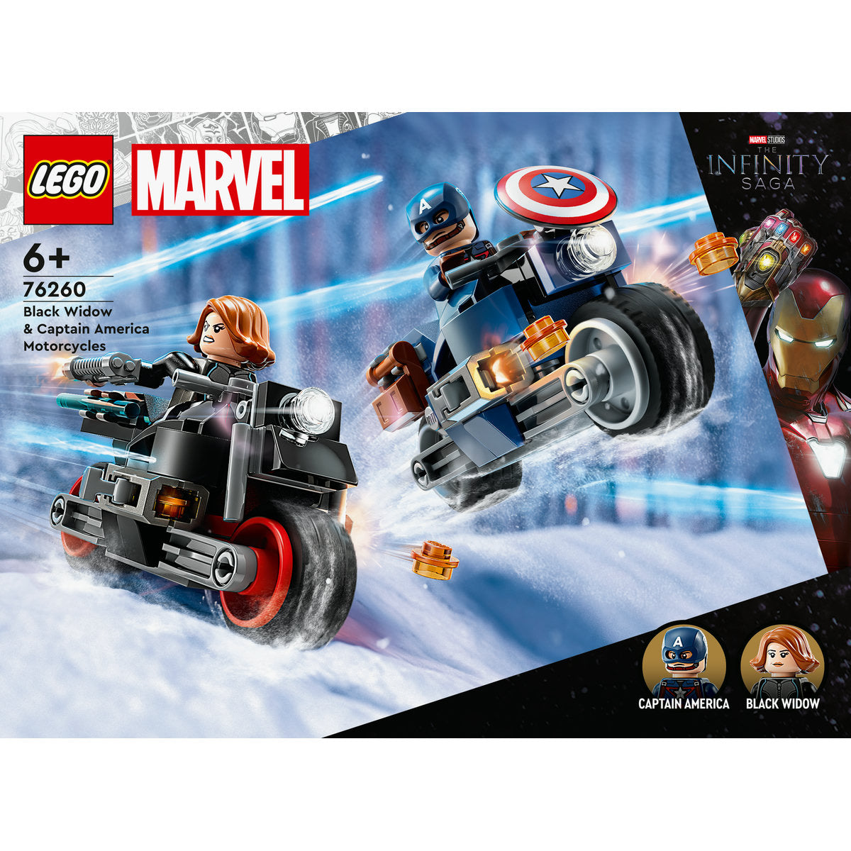 LEGO Marvel Black Widow & Captain America Motorcycles 76260