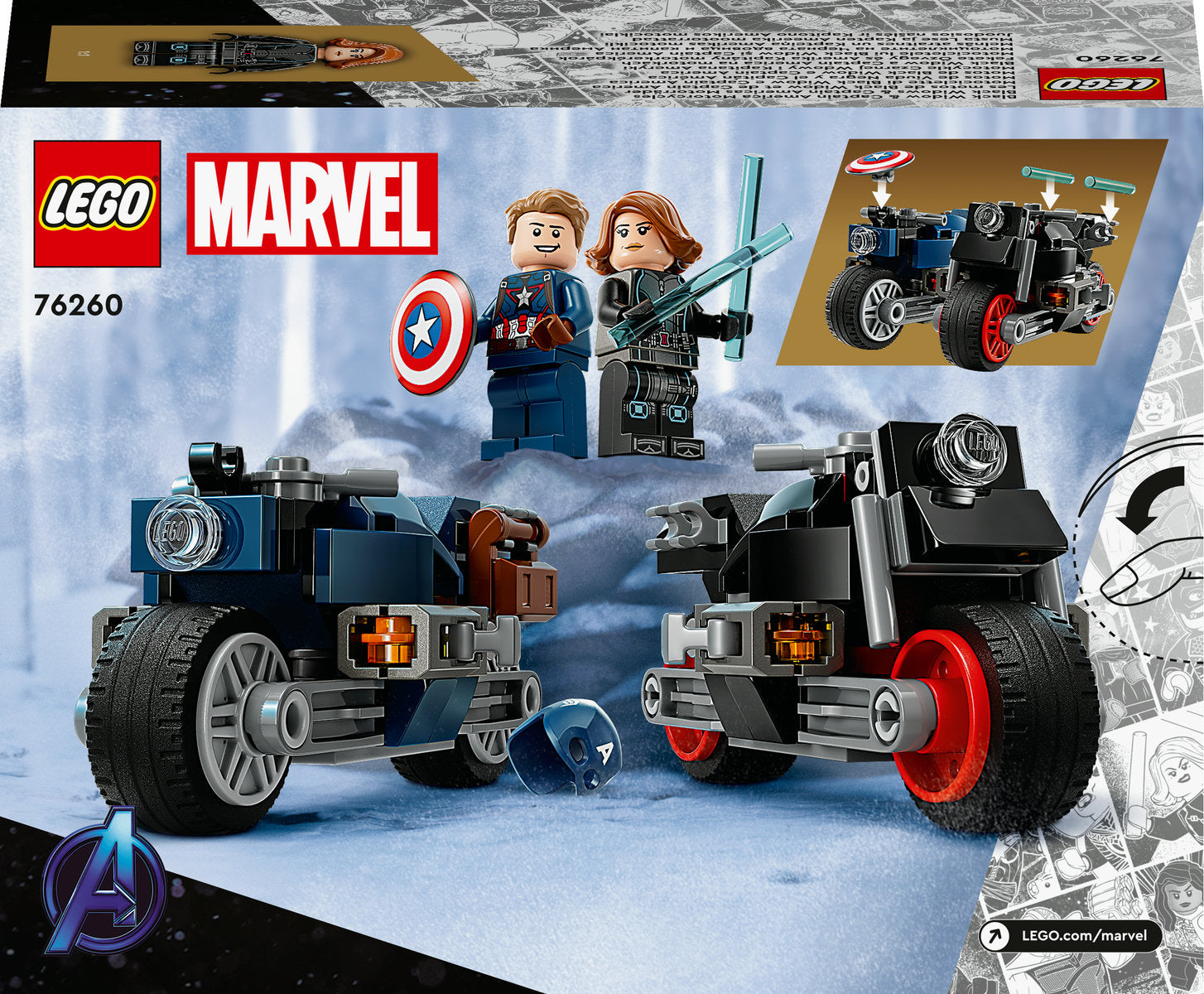 LEGO Marvel Black Widow & Captain America Motorcycles 76260