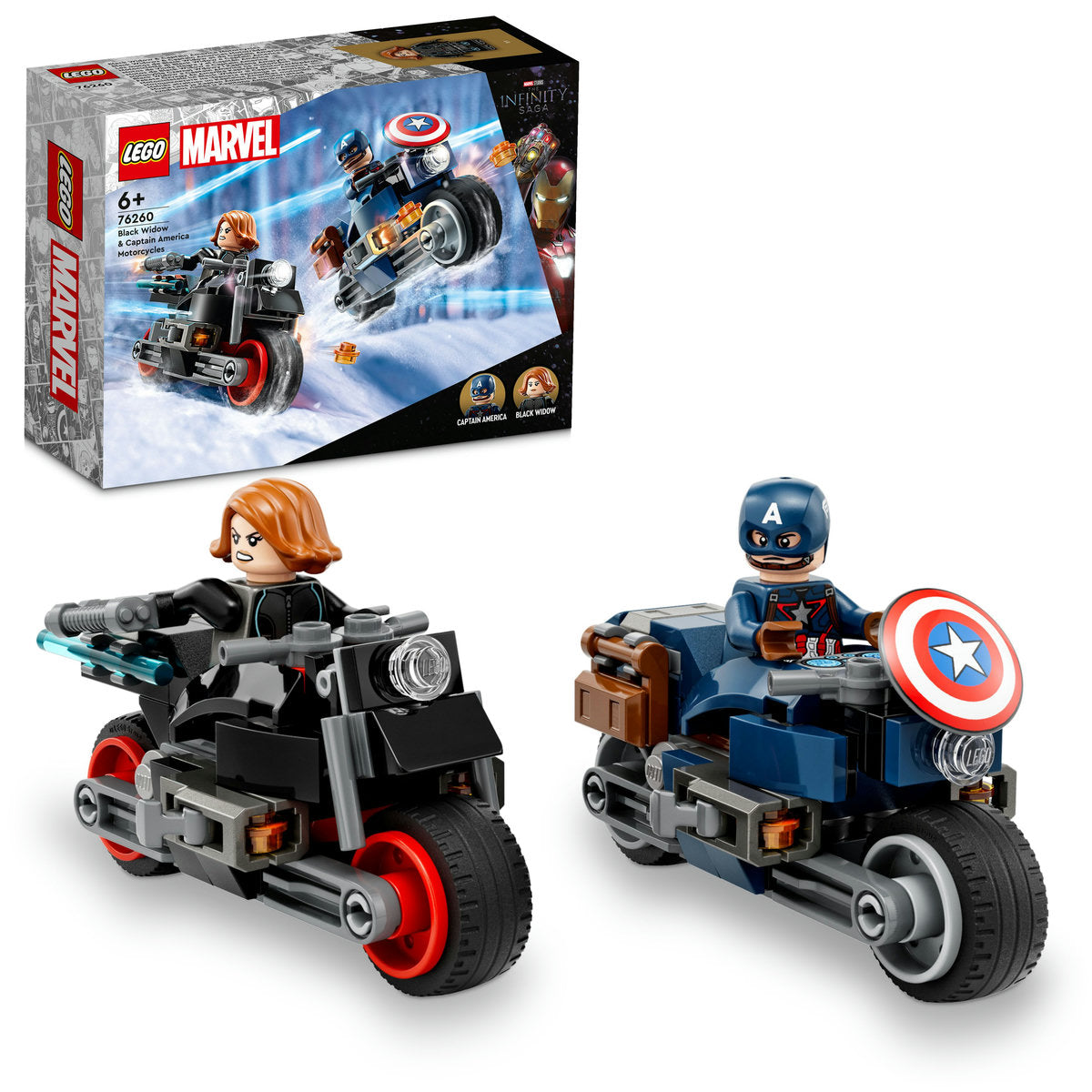 LEGO Marvel Black Widow & Captain America Motorcycles 76260
