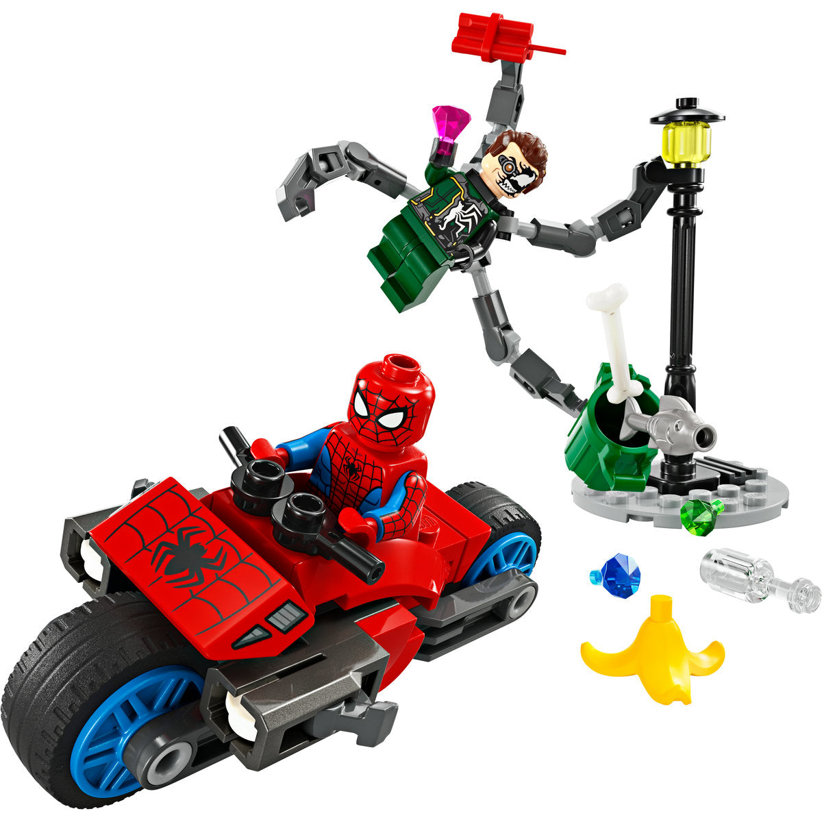 LEGO Marvel Motorcycle Chase: Spider-Man vs. Doc Ock 76275 - Moons Toystore