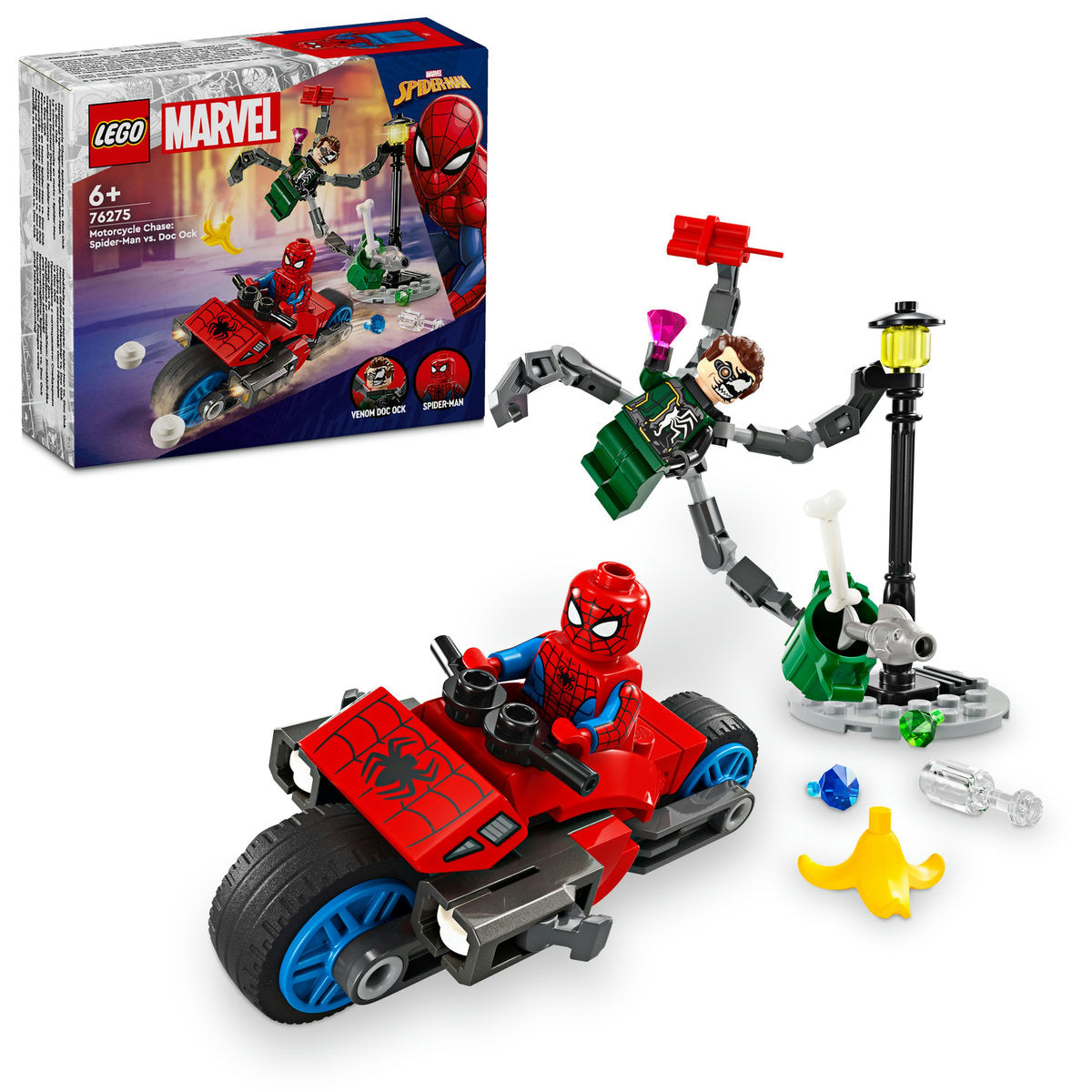 LEGO Marvel Motorcycle Chase: Spider-Man vs. Doc Ock 76275 - Moons Toystore