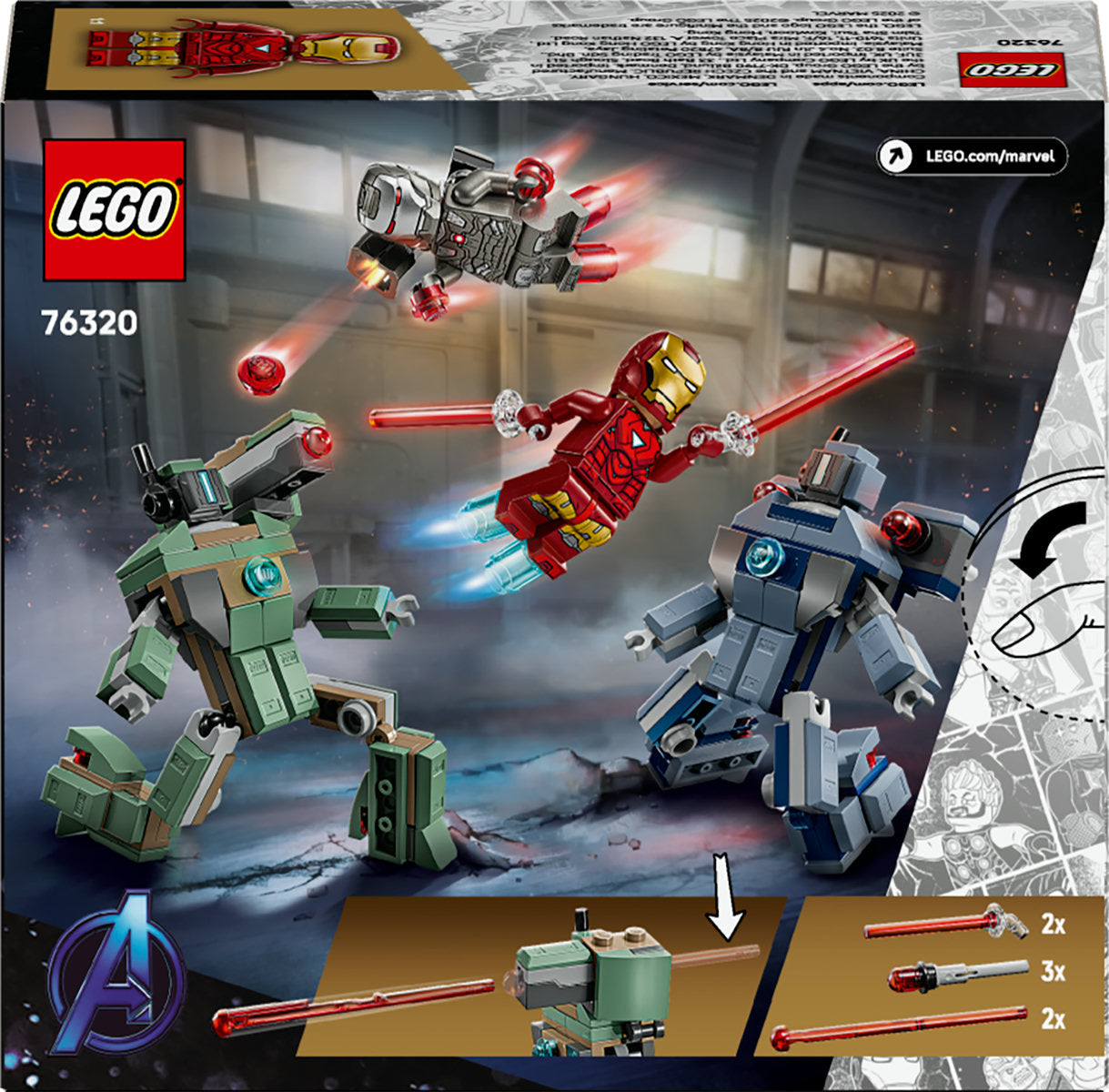 LEGO ǀ Marvel Iron Man & War Machine vs. Hammer Drones 76320